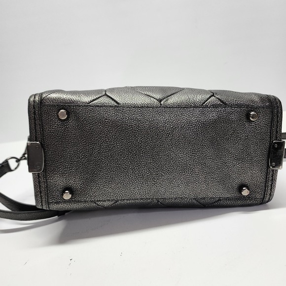 Coach Swagger 27 Patchwork Gunmetal Metallic Leather Carryall Purse 34547 $550 - Picture 12 of 16